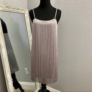 *NWT* Armani Exchange Silver Fringe Cocktail Dress